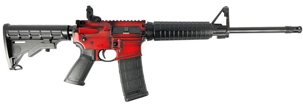 Ruger AR-556 "Red Distressed" 5.56 / .223 Rem 16" Barrel 30-Rounds A2 Sights