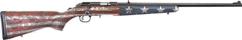 Ruger American Heartland Red / White / Blue .17 HMR 22" Barrel 9-Rounds Engraved Farm Scene