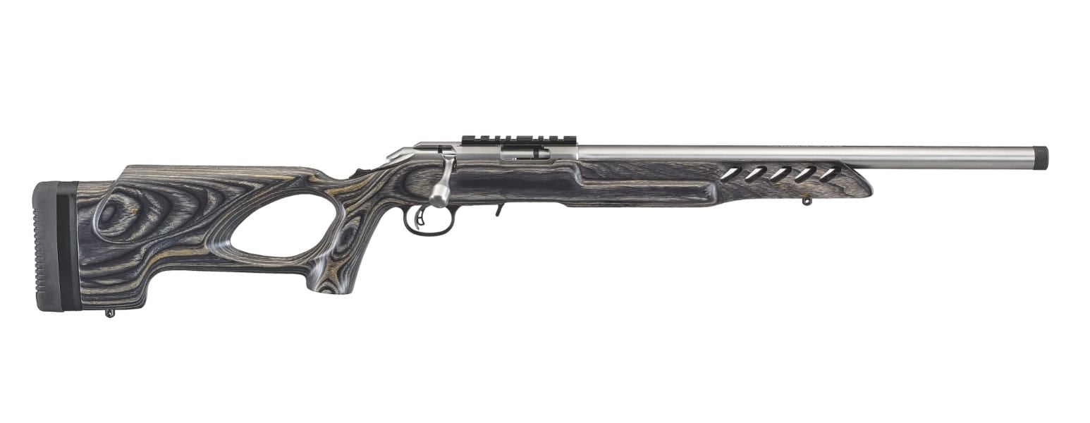 Ruger American Rimfire Rifle with Thumbhole Stock Black / Laminate .22 LR 18-inch 10Rds
