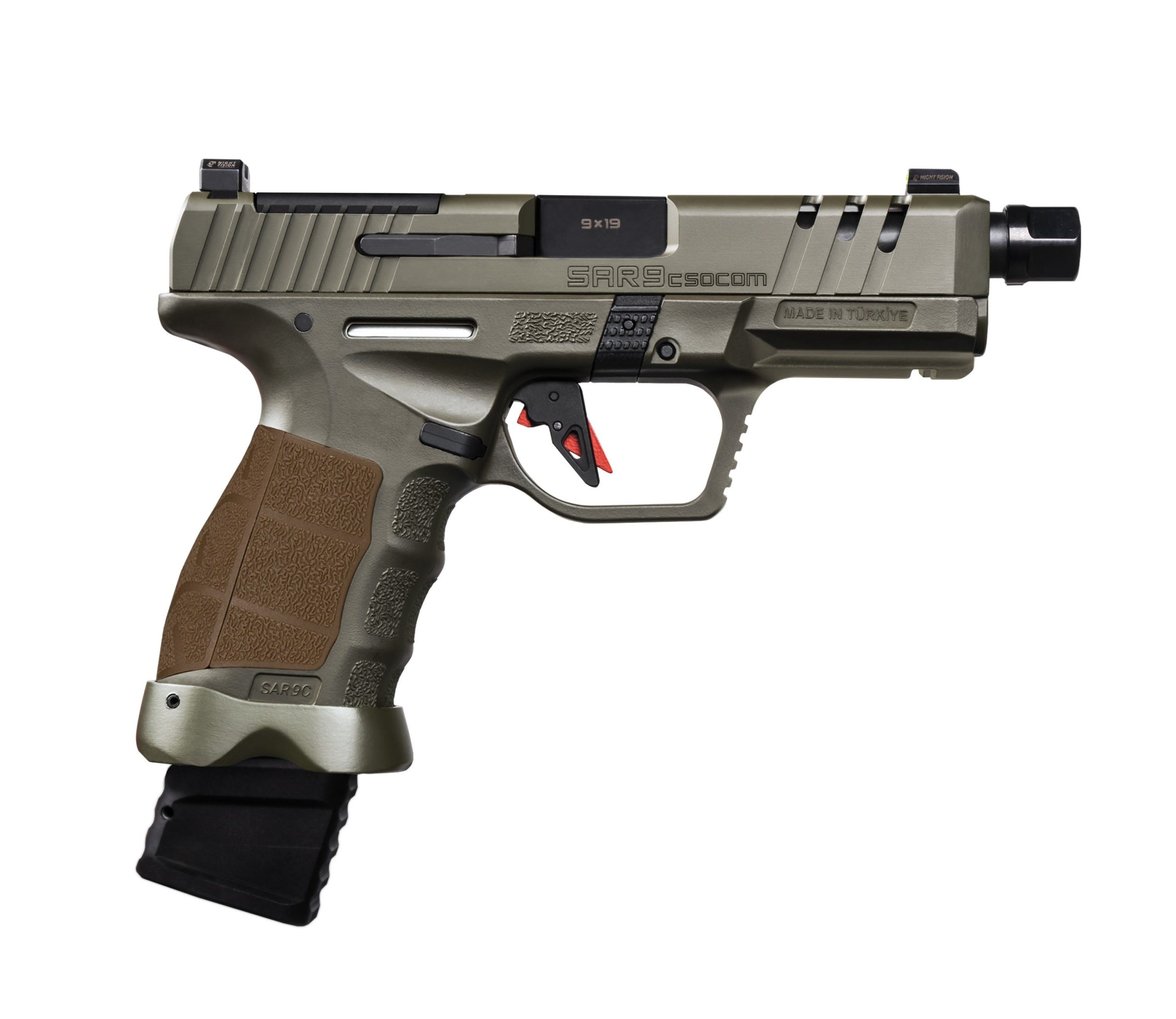 SAR USA SAR9 Socom Compact OD Green 9mm 4.5" Barrel 15/21-Rounds Optics Ready