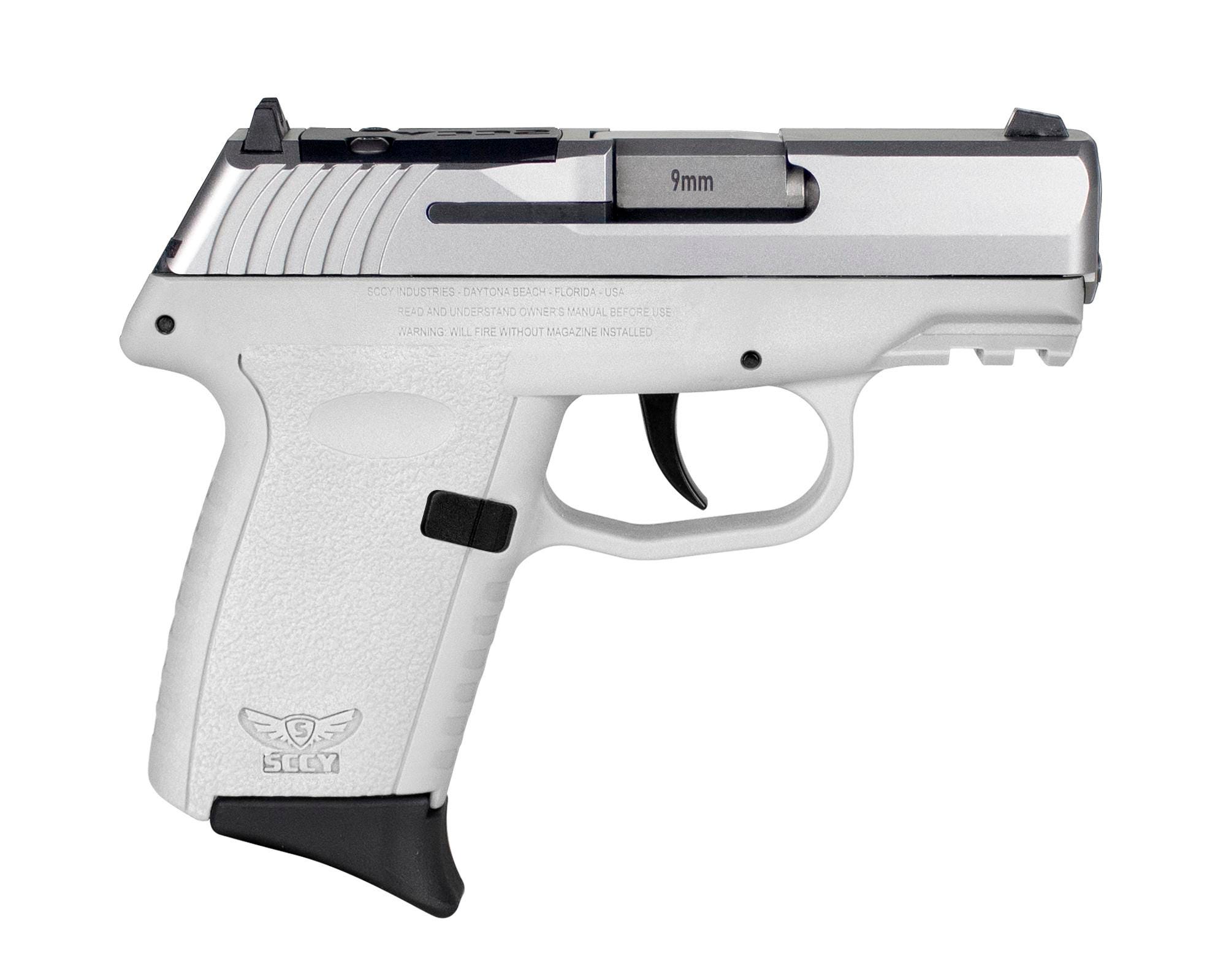 SCCY CPX-2 White/Stainless 9mm 3.1" Barrel 10 Rounds Optics Ready