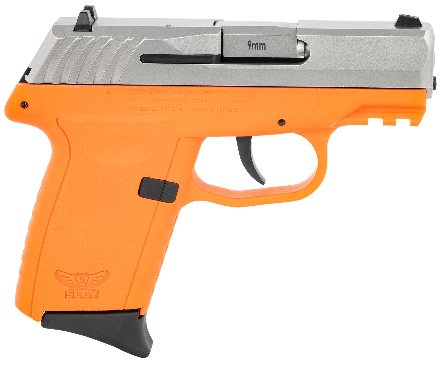 SCCY CPX-2 Gen3 Stainless / Orange 9mm 3.1" Barrel 10-Rounds