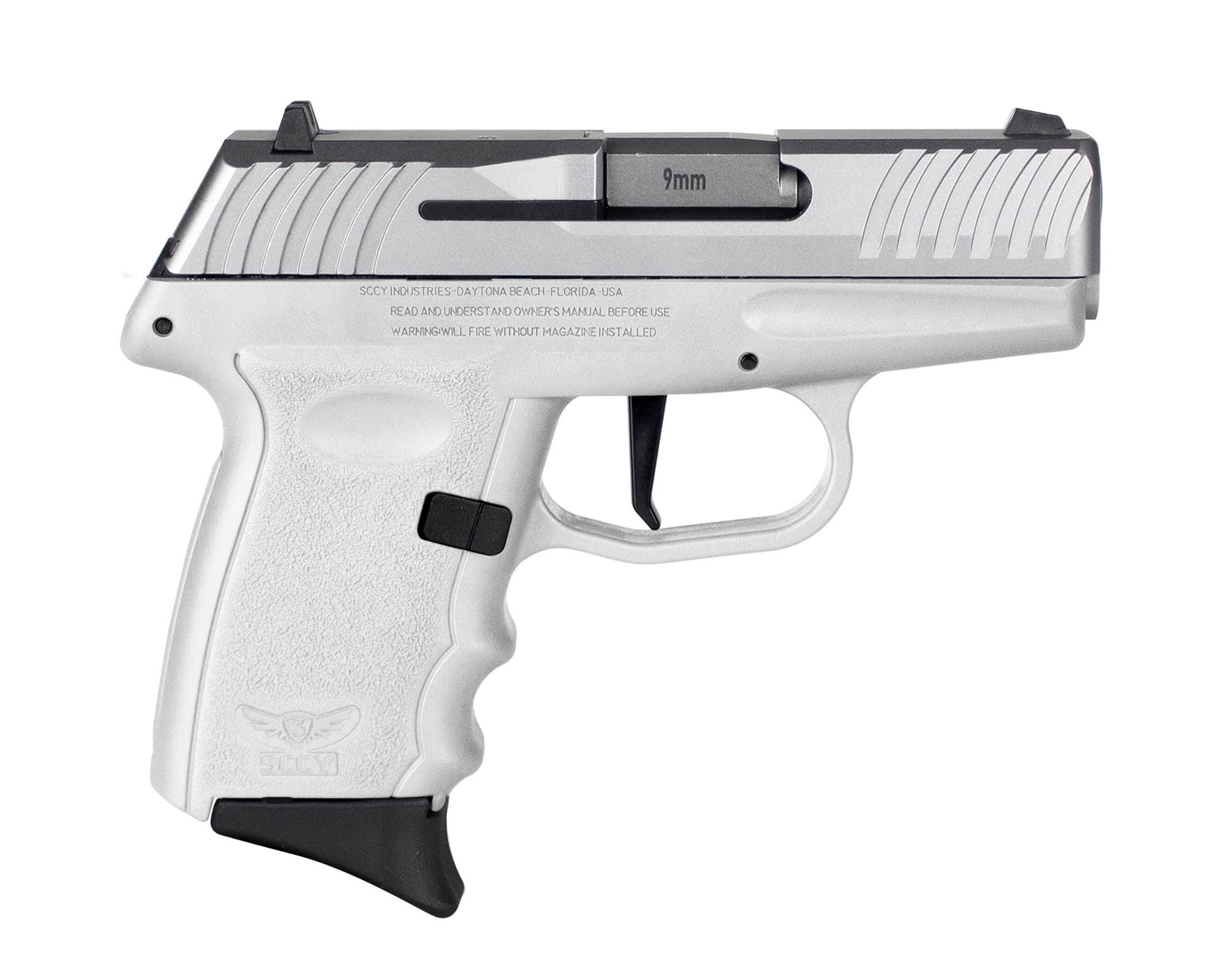 SCCY DVG-1 White Frame/Stainless Slide 9mm 3.1†Barrel 10-Rounds