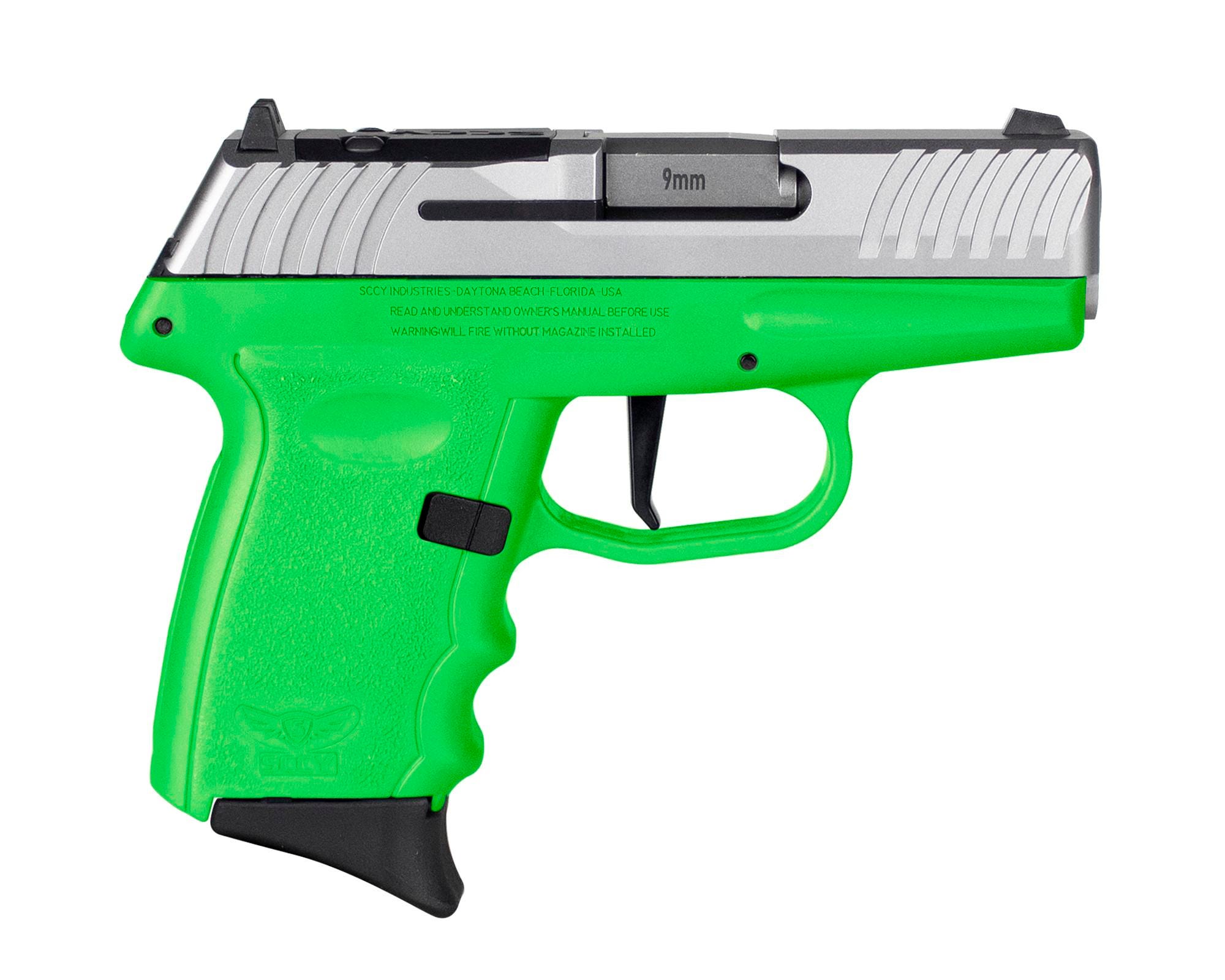 SCCY DVG-1 RDR Lime Frame/Stainless Slide 9mm 3.1†Barrel 10-Rounds