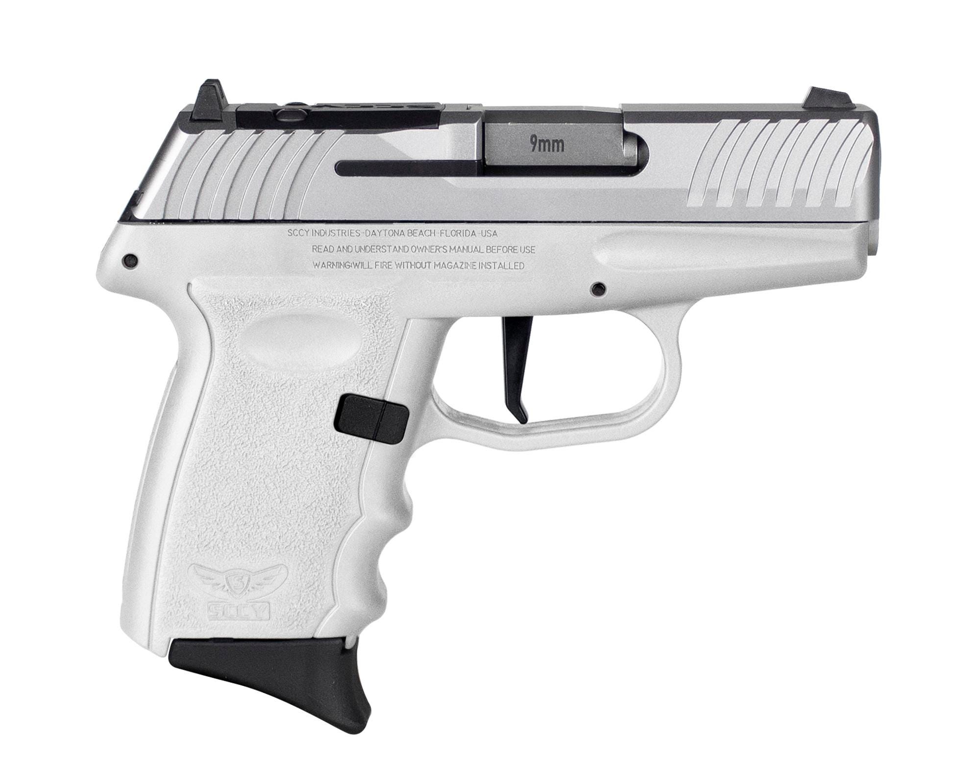SCCY DVG-1 RDR White Frame/Stainless Slide 9mm 3.1†Barrel 10-Rounds