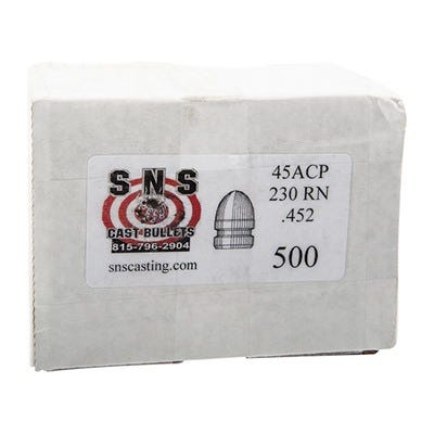 SNS Cast Bullets Lead Projectiles .45 Cal 230-Grain 500-Count RN