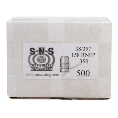 SNS Cast Bullets Lead Projectiles .38 Cal 158-Grain 500-Count RNFP