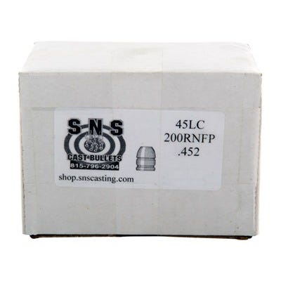 SNS Cast Bullets Lead Projectiles .45 Cal 200-Grain 500-Count RNFP