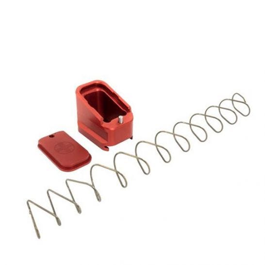 Shield Arms Glock 19/23 +5/+4 Baseplate Aluminum Mag Extension Anodized Red