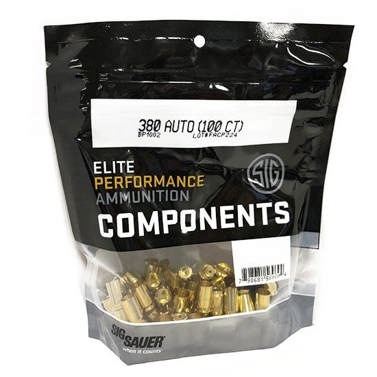 Sig Sauer Component Brass .380 ACP 100-Count Unprimed
