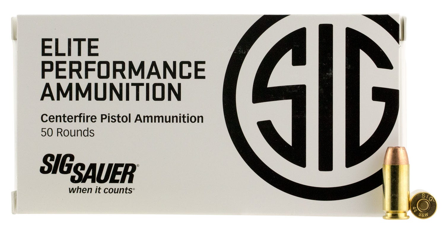 Sig Sauer Elite V-Crown Brass .40 SW 165-Grain 50-Rounds JHP