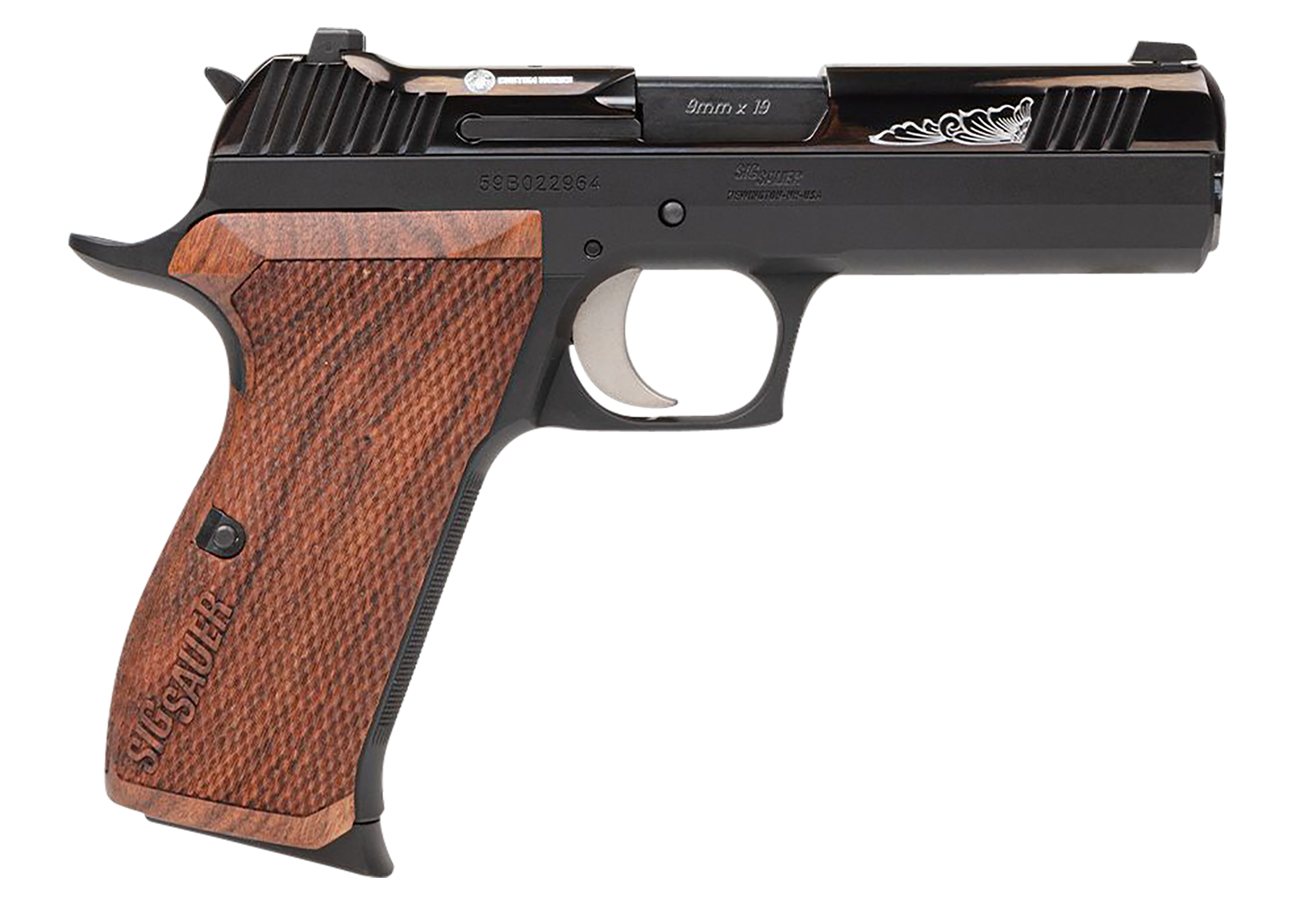 Sig Sauer P210 Carry Custom Works Black / Rosewood 9mm 4.1" Barrel 8-Rounds - Image 2