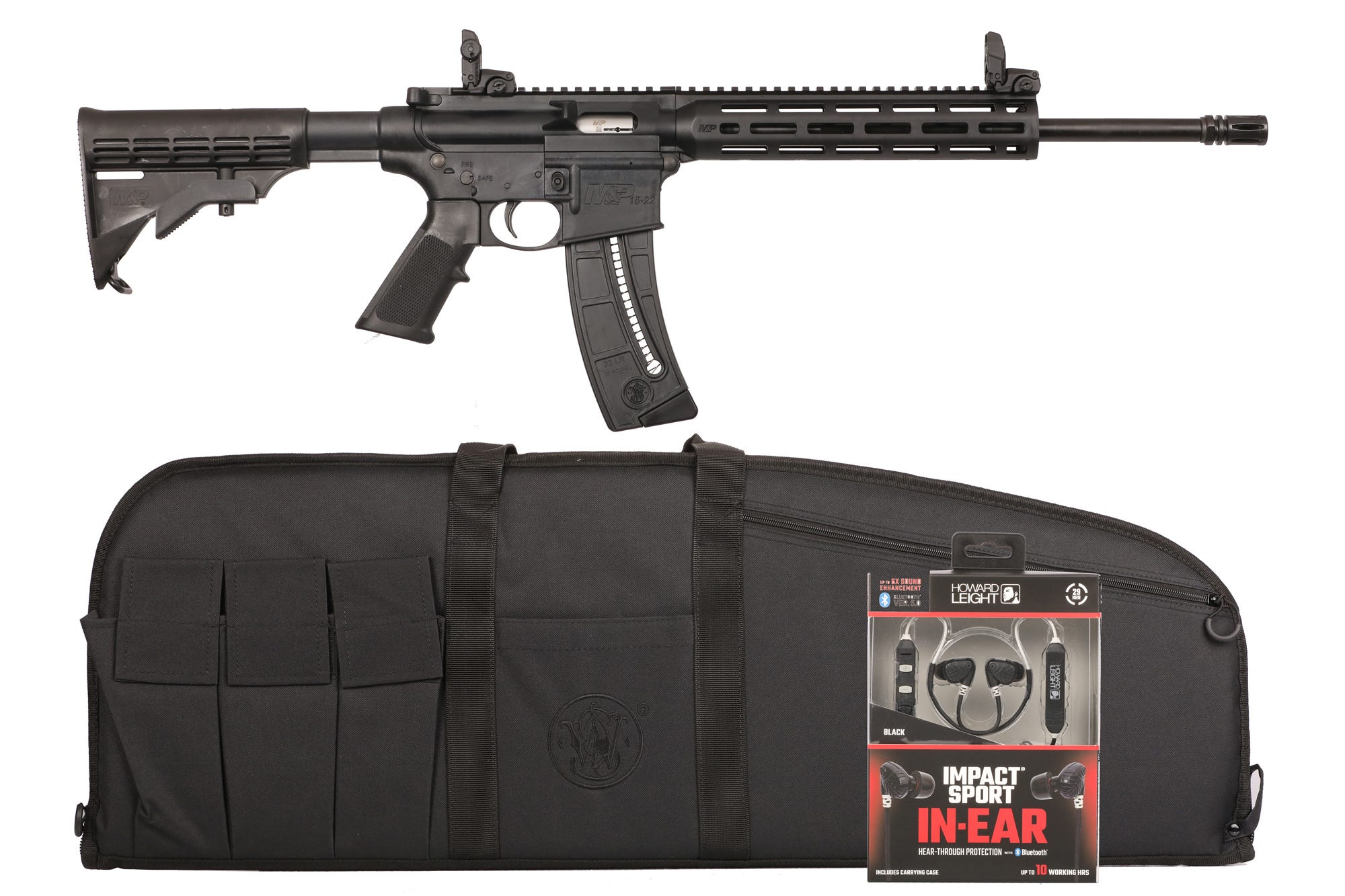 Smith and Wesson M&P15-22 Sport .22 LR 16.5" Barrel 25-Rounds w/ Bag, Ear Pro