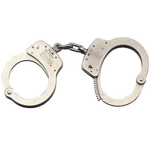 Smith & Wesson Satin Nickel Chain-Linked Handcuffs w/ Push Pin