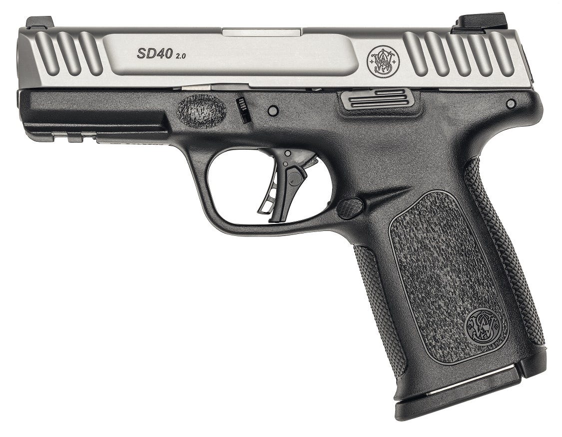 Smith and Wesson SD40 2.0 Black / Stainless .40 SW 4" Barrel 14-Rounds