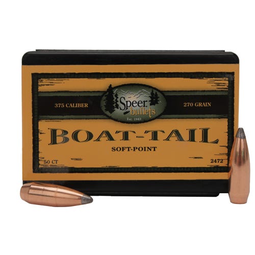 Speer .375 Diameter 270 Grain Boat Tail Soft Point Bullets 50 bullets