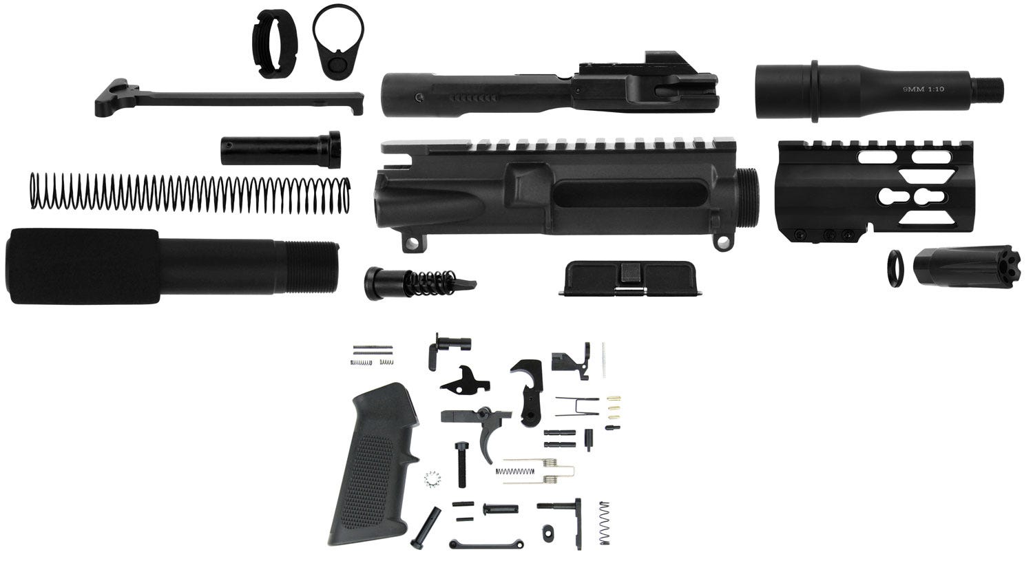 TacFire AR Pistol Build Kit 9mm 4.5" Barrel Mil-Spec