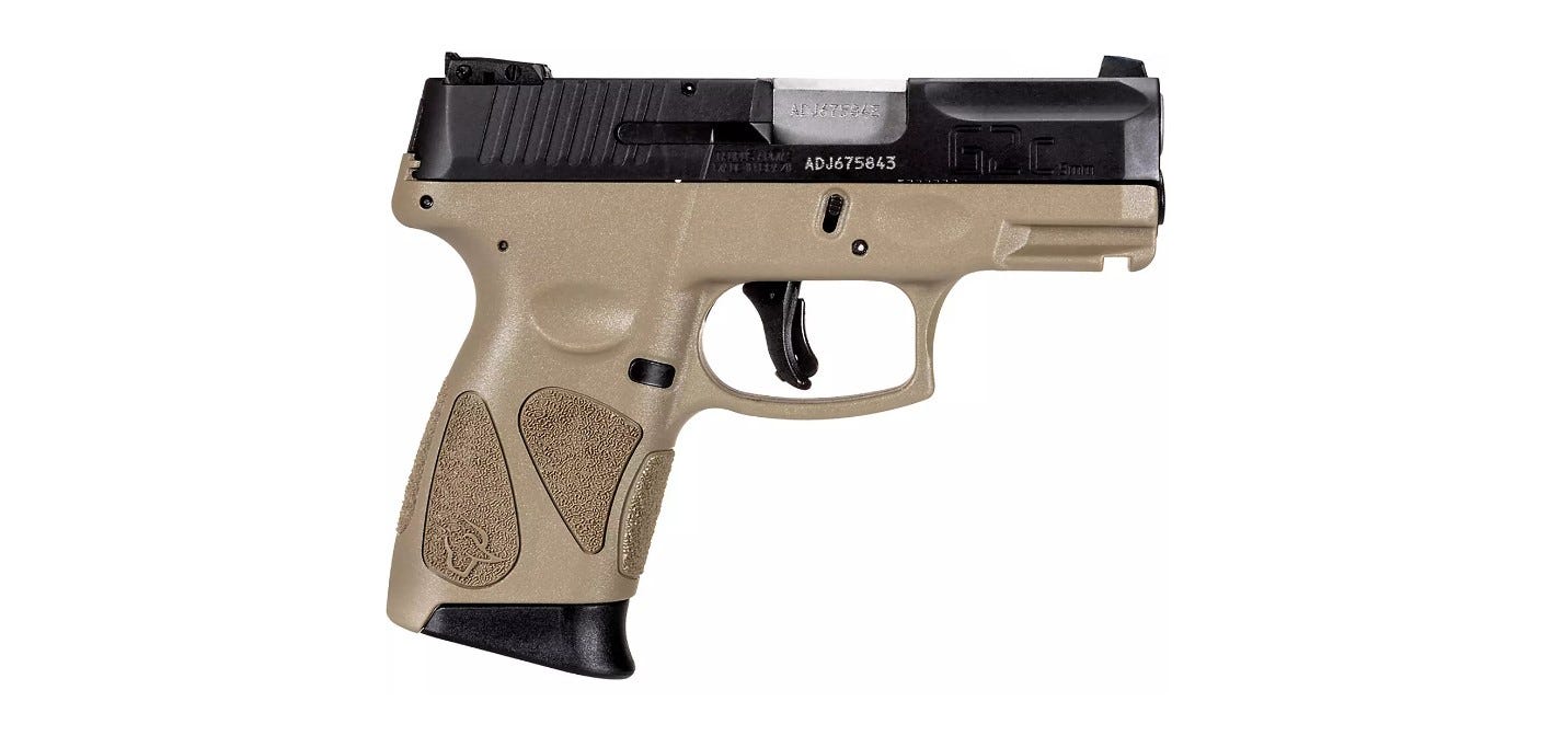 Taurus G2C Flat Dark Earth / Black 9mm 3.25" Barrel 12-Rounds 3 Mags