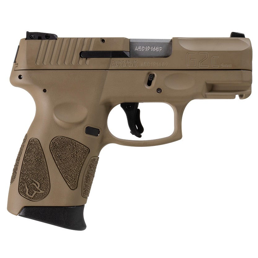 Taurus G2C Flat Dark Earth 9mm 3.2" Barrel 12-Rounds 2 Mags