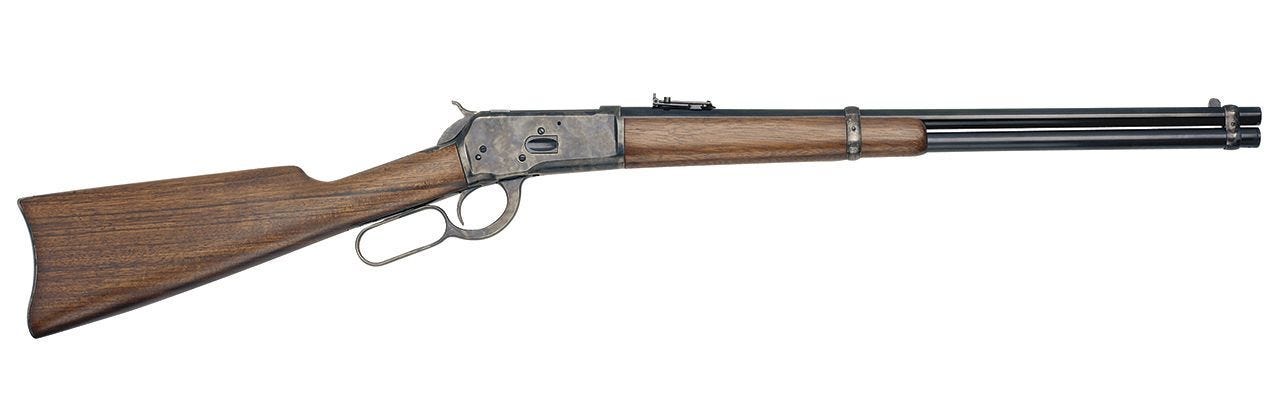 Taylors and Co 1892 Carbine–Standard Loop Walnut .357 Mag 20" Barrel 10-Rounds with Rear Ladder, Blade Front Sights