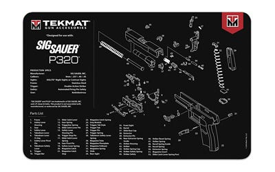 TekMat Original Cleaning Mat 11x17" with Sig P320 Diagram