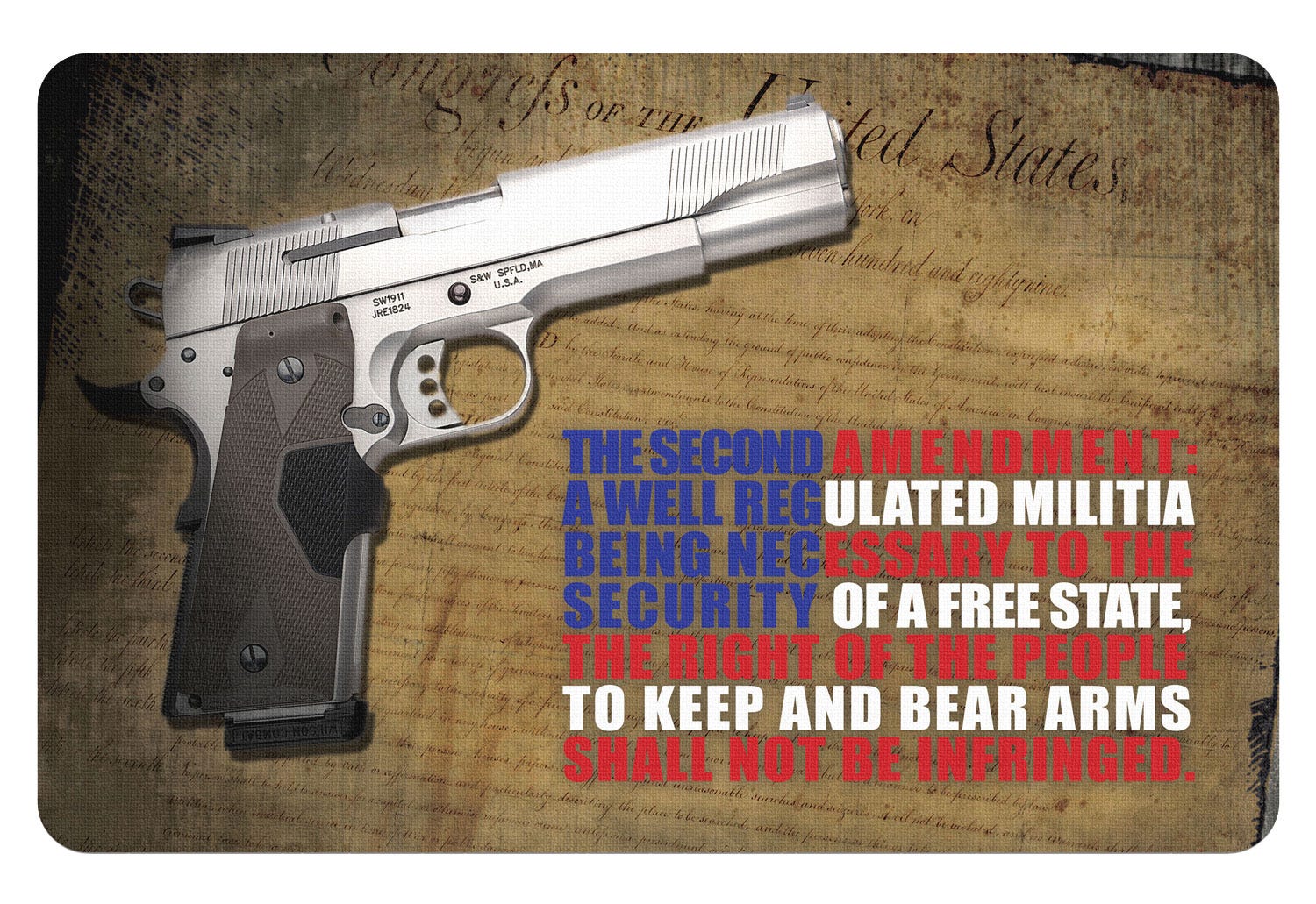 TekMat Original Cleaning Mat Multi-Color 11x17" with 2nd Amendment