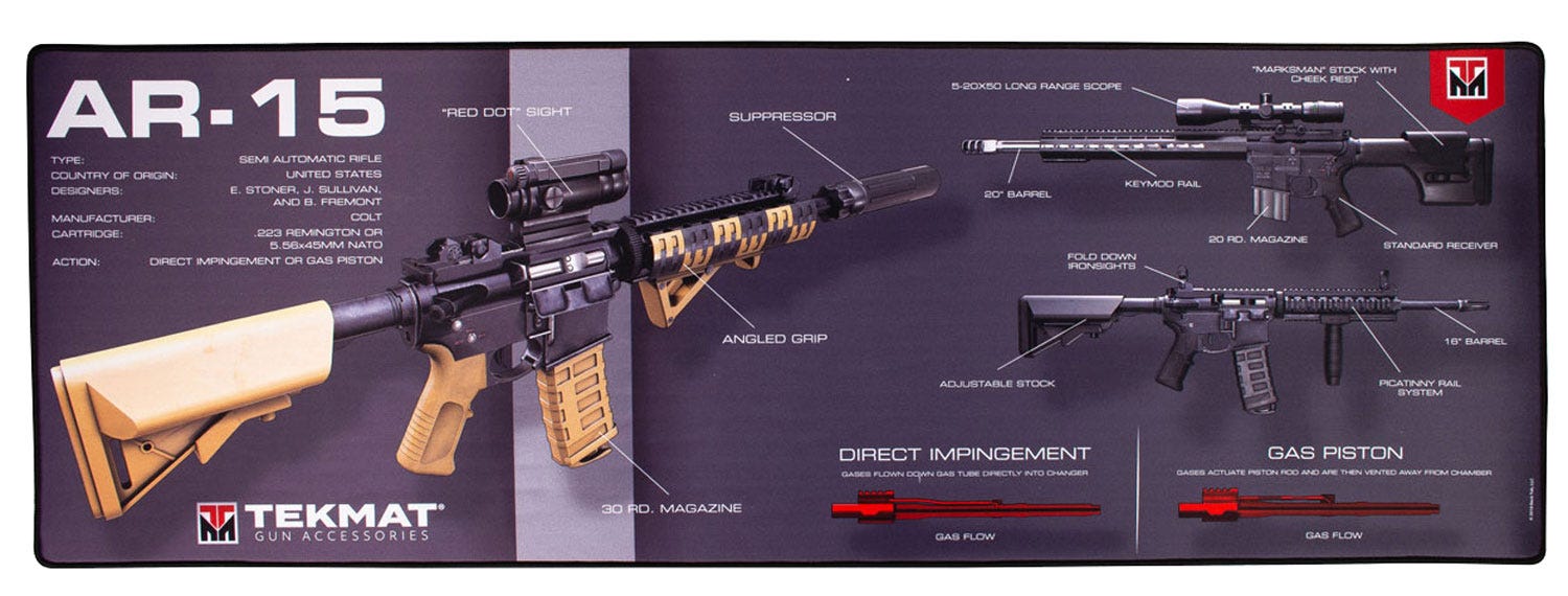TekMat Ultra Premium Cleaning Mat AR-15 Weapons Platform 15" x 44"