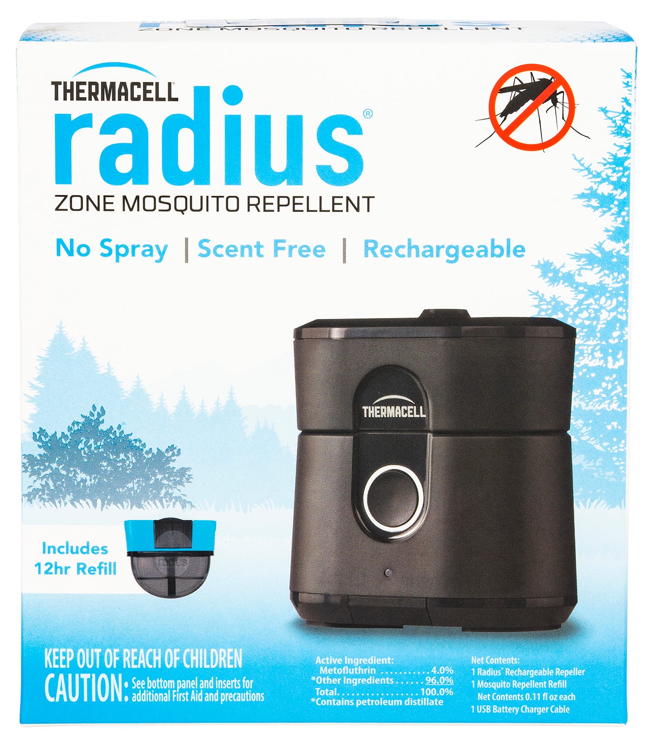 Thermacell Radius Zone Insect Repeller Rechargeable Odorless 15'