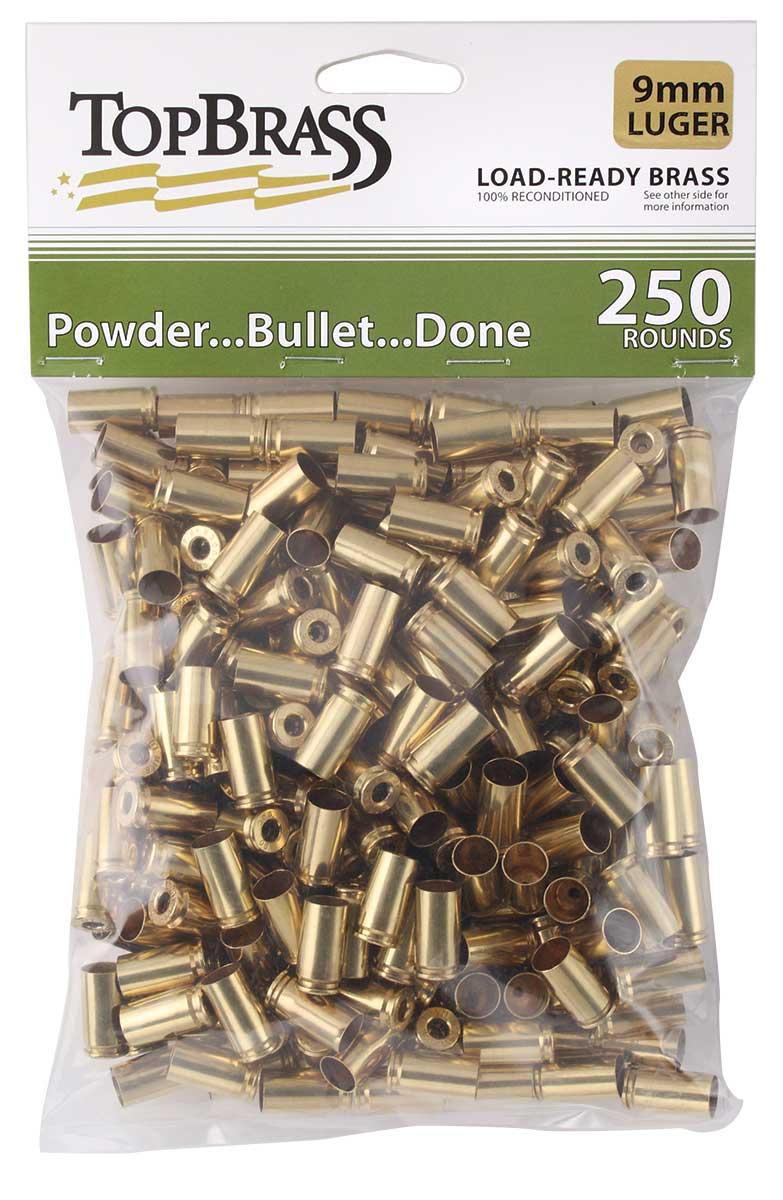 Top Brass Premium Reconditioned Handgun Brass 9mm 250-Count
