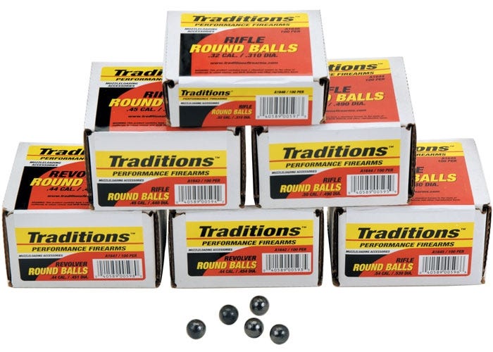 Traditions Muzzle RD Balls 36CAL 65GR