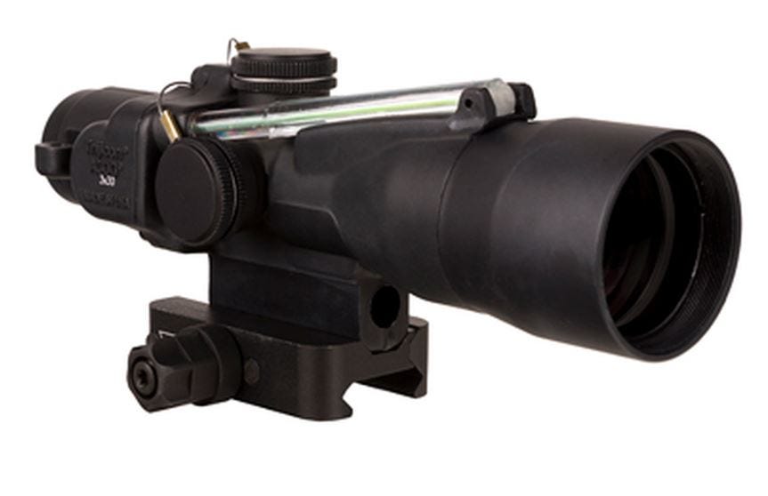 Trijicon ACOG 3X30mm Dual Illuminated Green Chevron .233/62 Grain Includes Q-LOC Mount