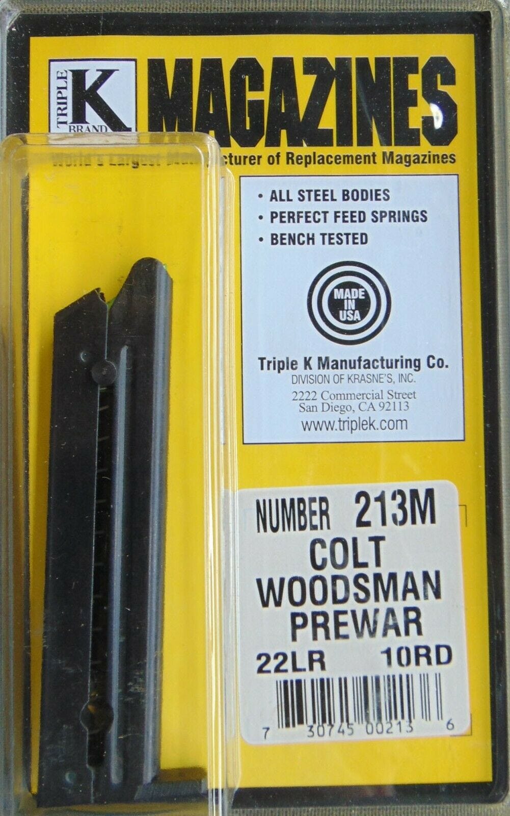 Colt Old Woodsman Prewar .22LR 10 Round Blued Steel Magazine