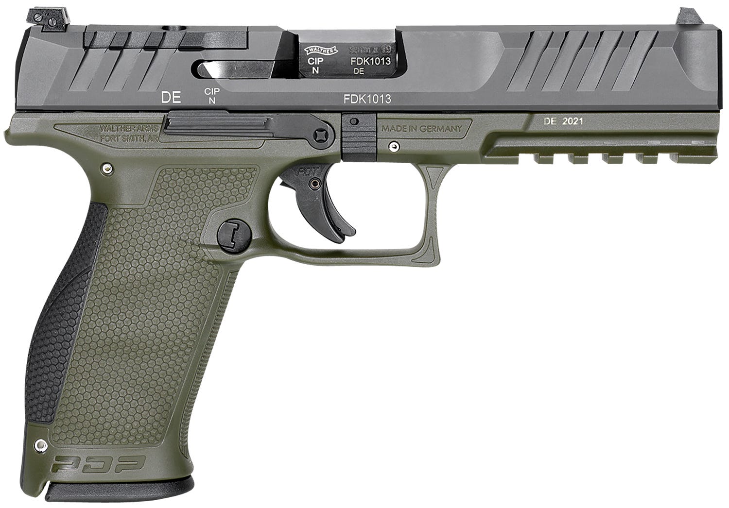 Walther PDP Optic Ready Green 9mm 5" Barrel 18-Rounds 3-Dot White Sights