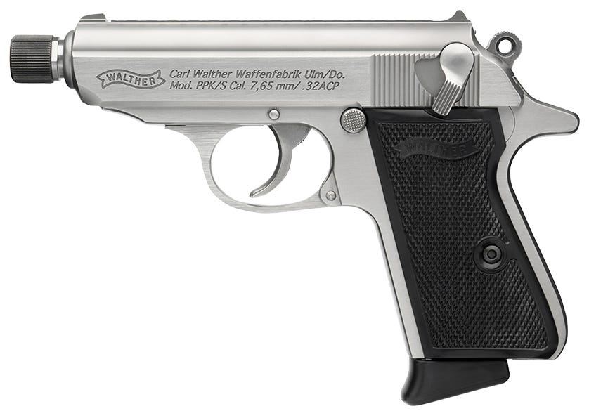 Walther PPK/S Stainless .32 ACP 3.3" Threaded Barrel 7-Rounds