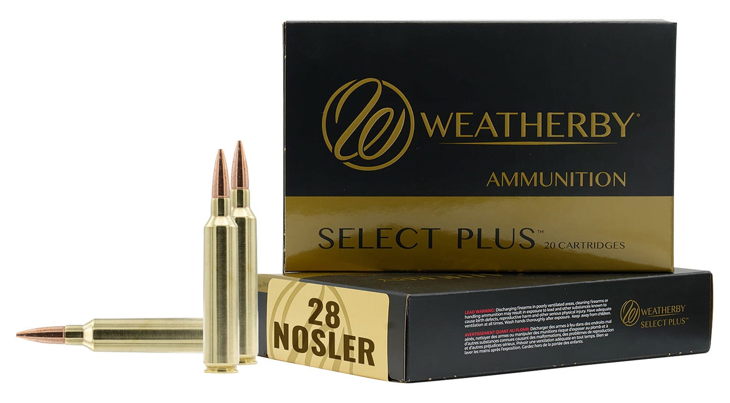 Weatherby Select Plus Brass .28 Nosler 163 Grain 20-Rounds HC