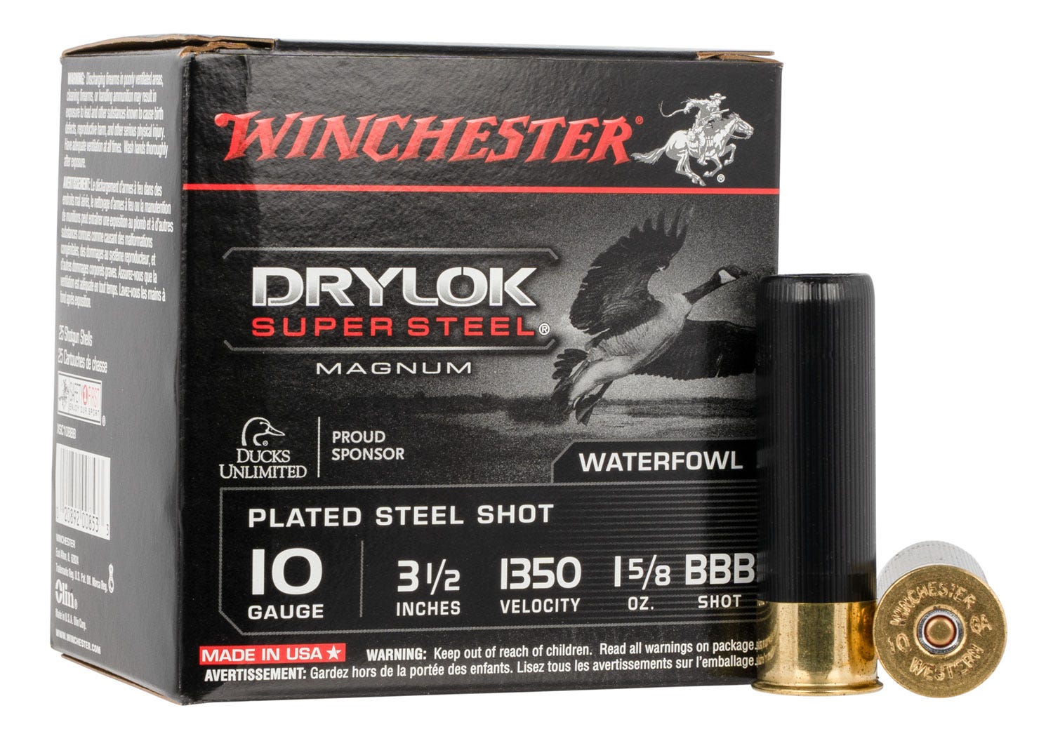 Winchester Drylok Super Steel Magnum 10 GA-3.5" BBB Shot 1-5/8 oz 25-Rounds