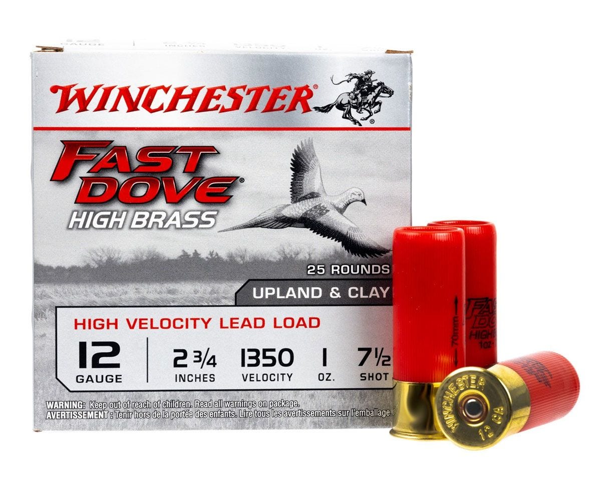 Winchester Fast Dove High Brass 12 Gauge 2-3/4 1oz 25 Rounds #7.5 Shot