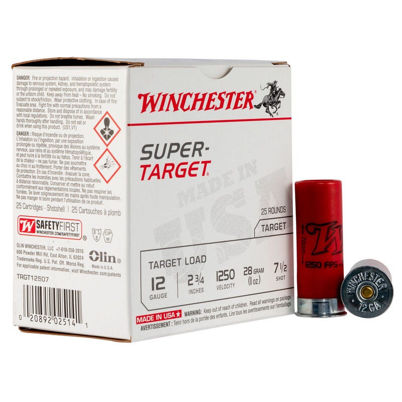 Winchester Super-Target 12 Gauge 25 Round Box 2-3/4" Chamber