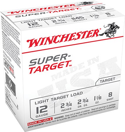 Winchester Super Target 12GA 2.75-inch 1-1/8oz #8 Shot 25Rds