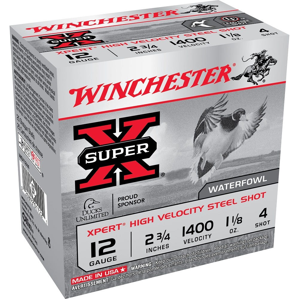 Winchester Super X Xpert Steel 12 Gauge #4 Shot 25-Rounds 2.75"