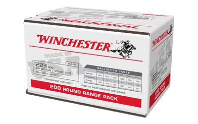 Winchester USA White Box Brass .223 Rem 55-Grain 200-Rounds FMJ