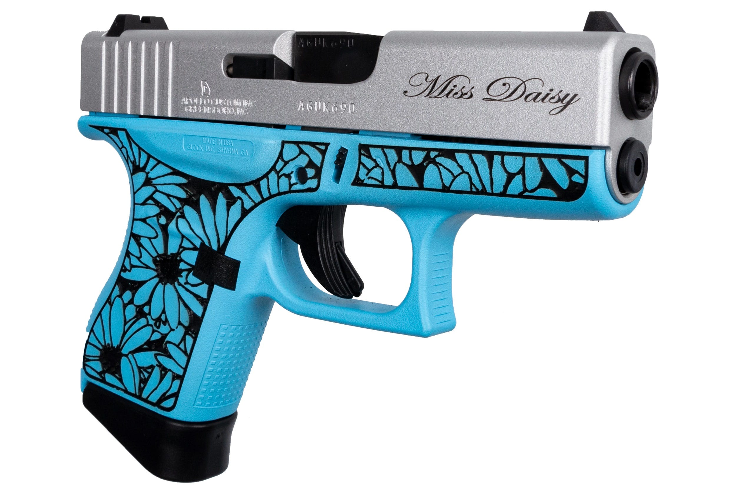 Glock 43 "Miss Daisy" Blue / Silver 9mm 3.4" Barrel 6-Rounds - Image 4