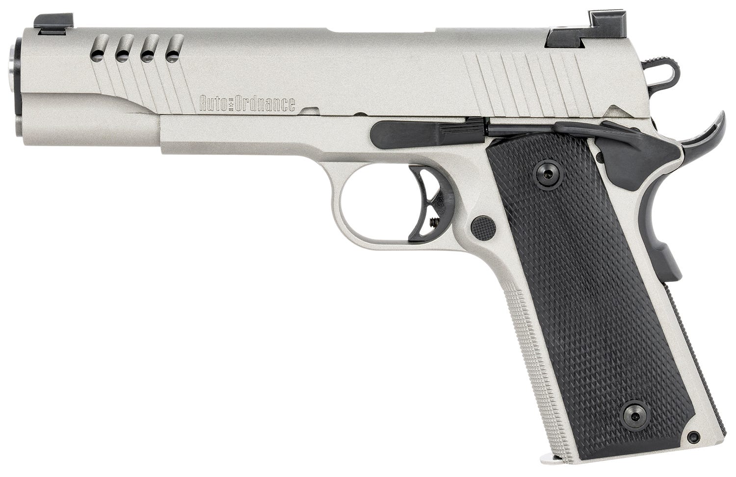 Auto-Ordnance 1911-A1 Stainless .45 ACP 5" Barrel 7-Rounds Adjustable Rear Sight - Image 2