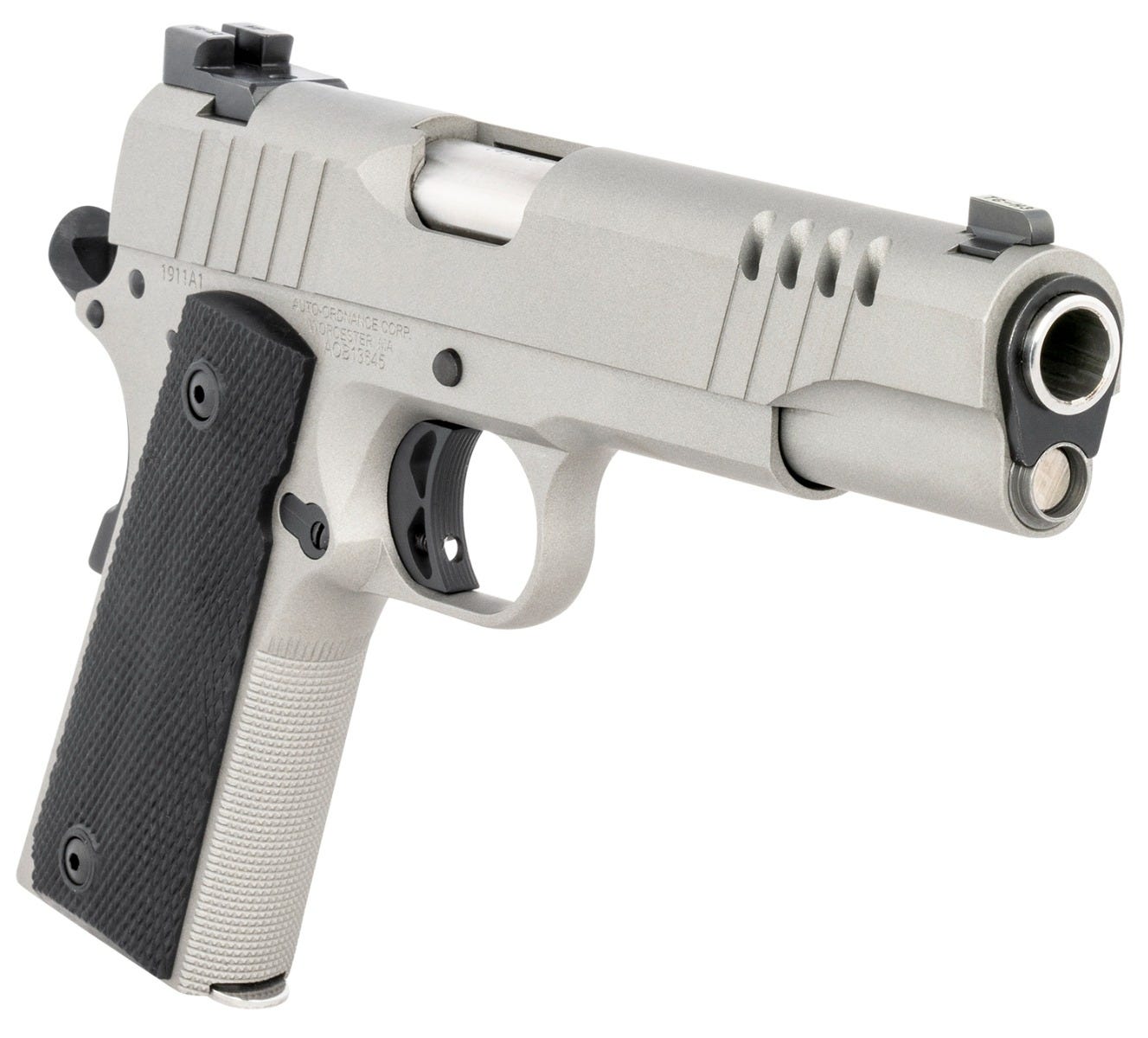 Auto-Ordnance 1911-A1 Stainless .45 ACP 5" Barrel 7-Rounds Adjustable Rear Sight - Image 3