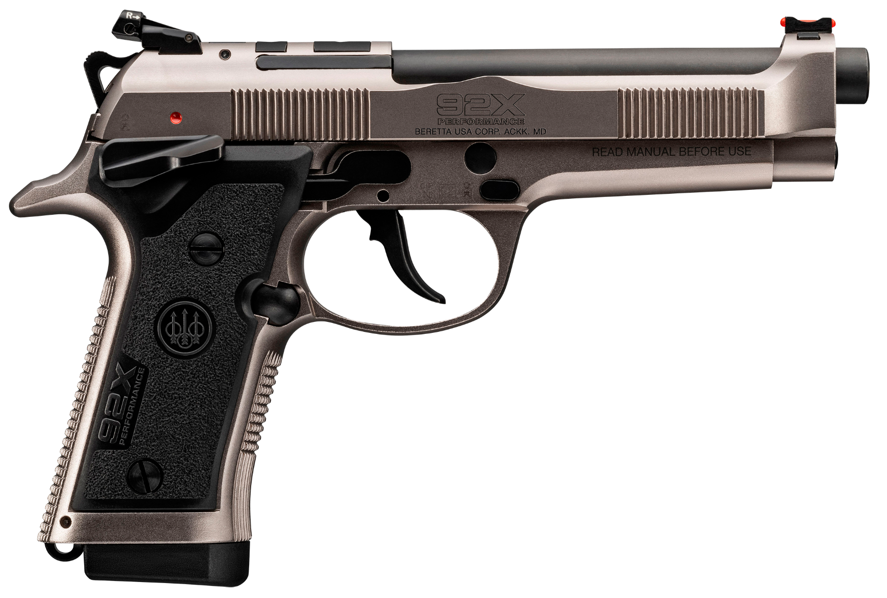 Beretta 92X Performance Defensive Gray 9mm 4.9" Barrel 10-Rounds Fiber Optic Sights