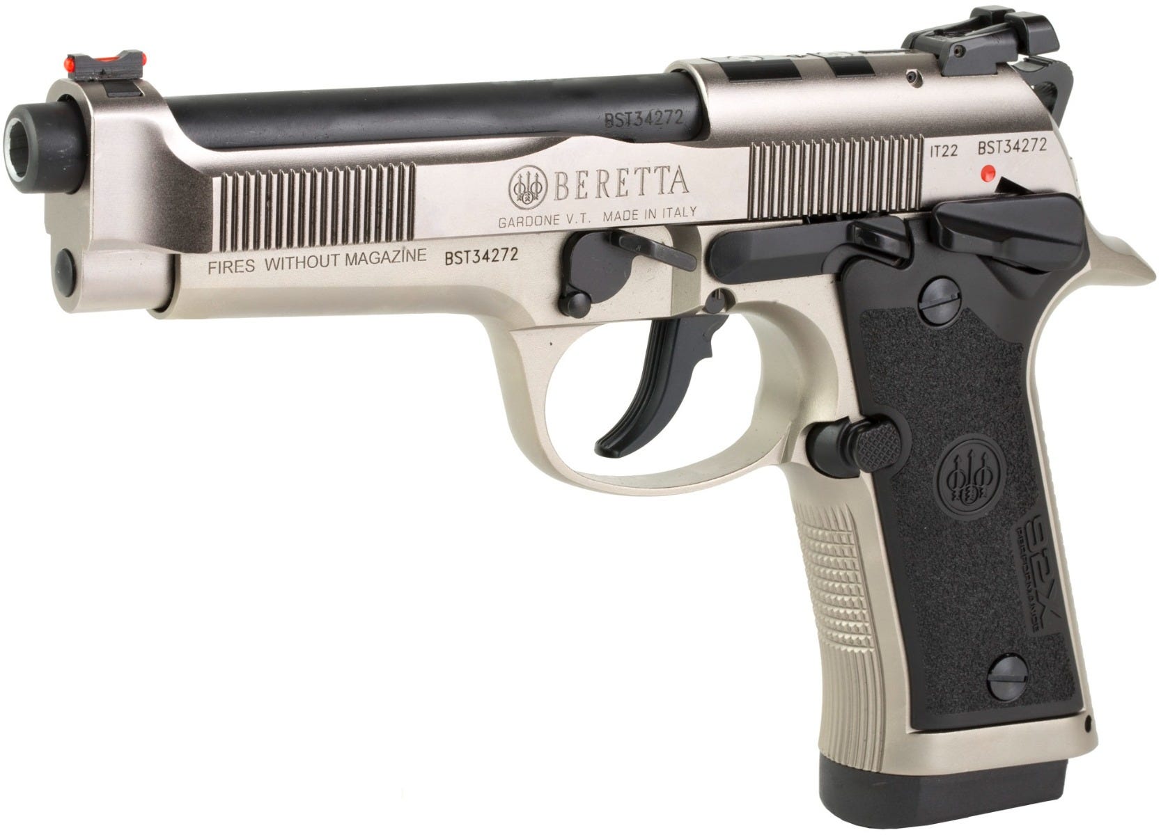 Beretta 92X Performance Defensive Gray 9mm 4.9" Barrel 10-Rounds Fiber Optic Sights - Image 3