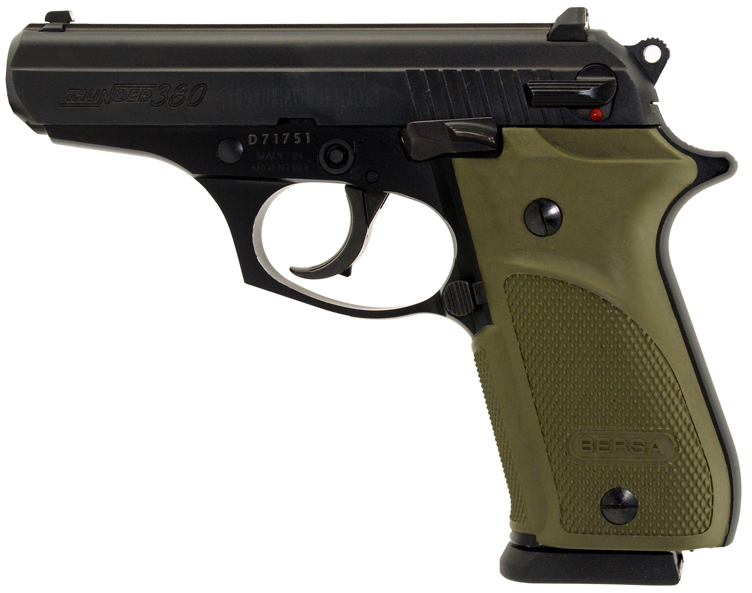 Bersa Thunder Combat 380 .380 ACP 3.5" Barrel 15-Rounds OD Green Grips - Image 2