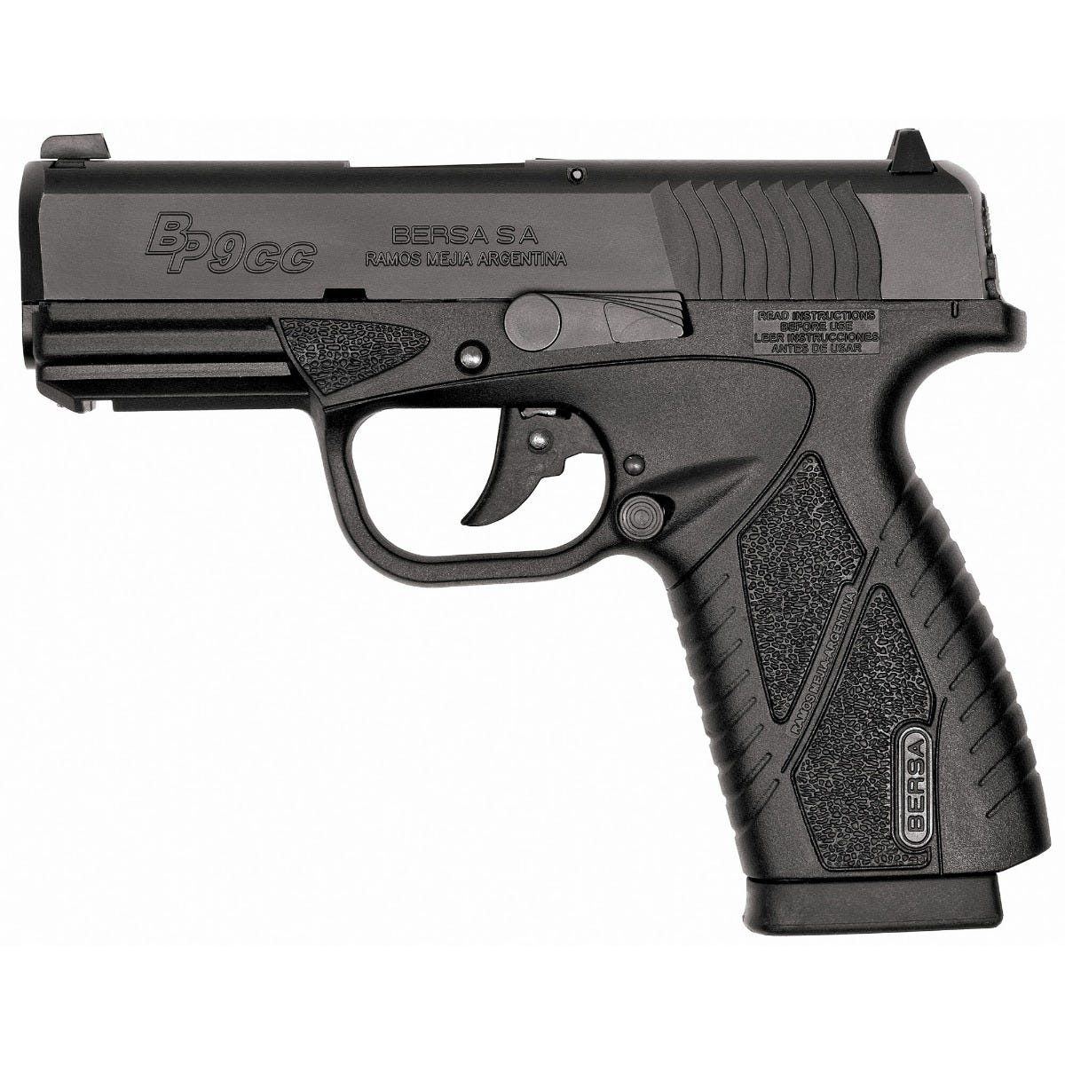 Bersa BP9CC Concealed Carry 9mm 3.2" Barrel 8-Rounds Fixed Sights - Image 2