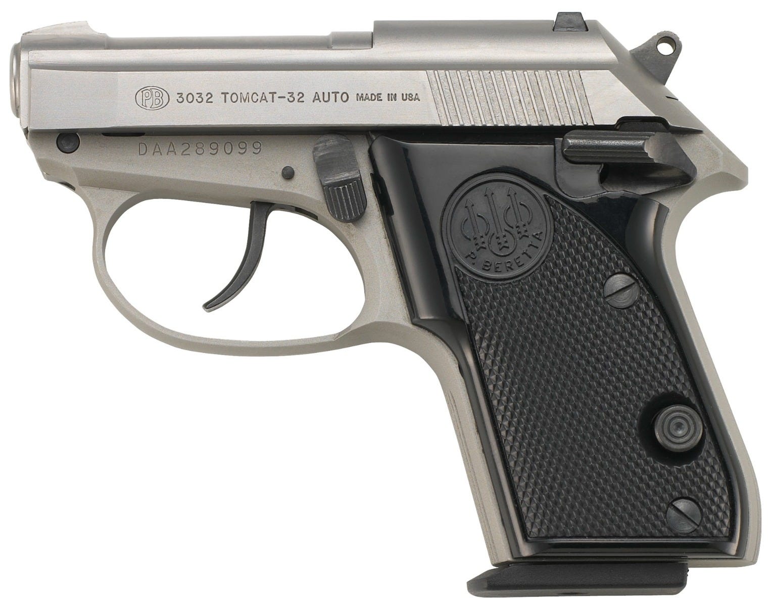 Beretta 3032 Tomcat Pistol Black/Stainless .32 ACP 2.4" Barrel 7-Rounds - Image 2
