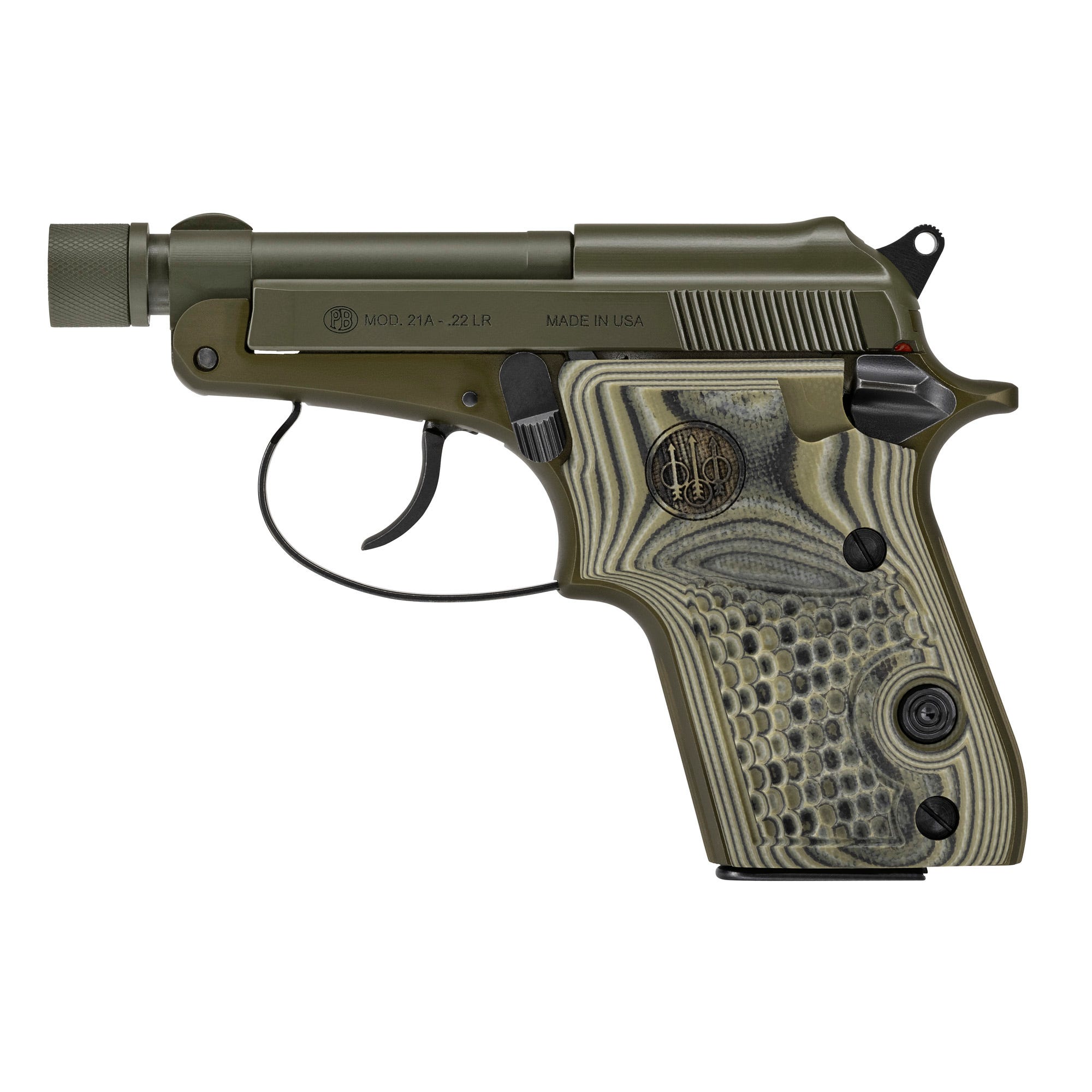 Beretta 21A Bobcat Kale Slushy OD Green .22 LR 2.9" Barrel 7-Rounds Threaded Barrel - Image 2